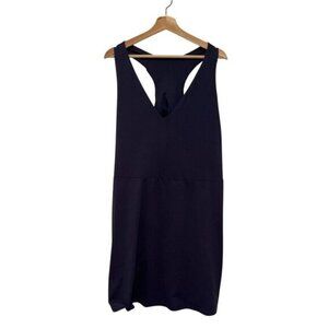 Fabletics Sleeveless Navy Blue Racerback Mini Dress With V-Neckline & Draped Wom